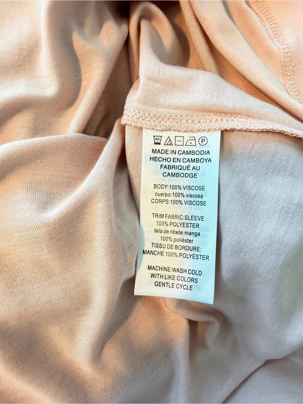 Michael Kors Peach Pink Long-Sleeve Sheer Dot Blouse